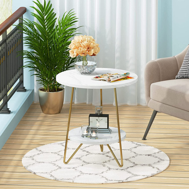 White/Gold Oni End Table