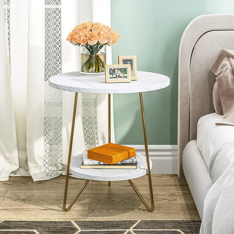 White/Gold Oni End Table