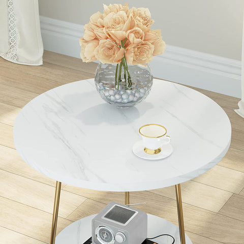 White/Gold Oni End Table