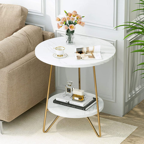 White/Gold Oni End Table