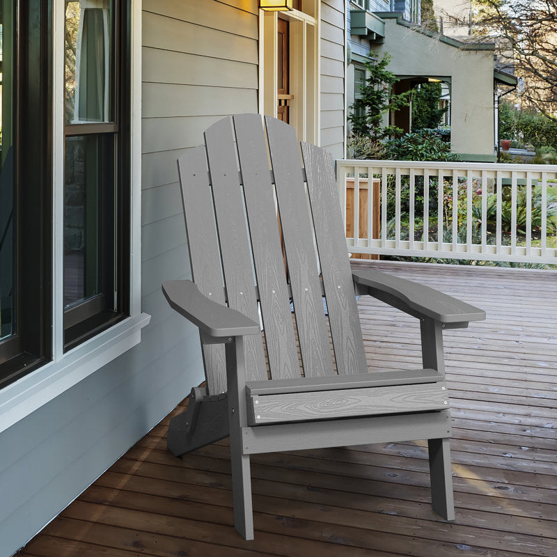 Our Store Outdoor Folding Adirondack Chair, Plastic Weather Resistant, Oversized Patio Chair
