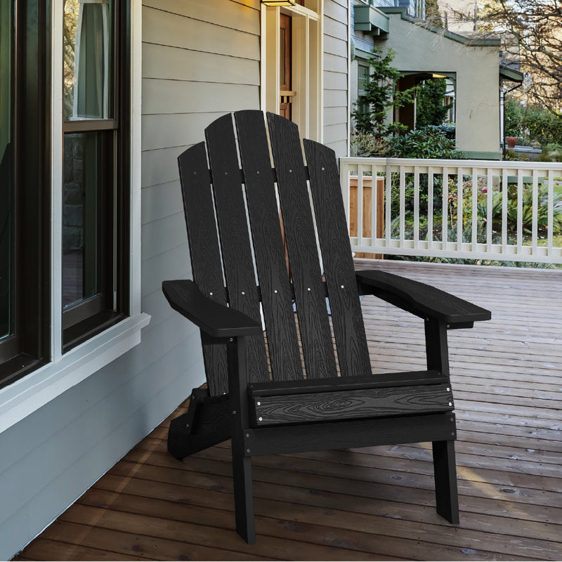 Our Store Outdoor Folding Adirondack Chair, Plastic Weather Resistant, Oversized Patio Chair
