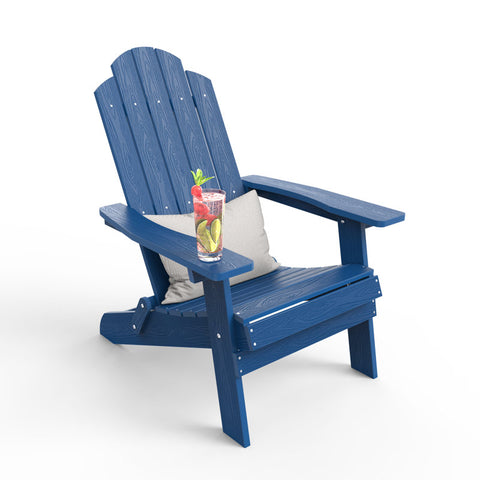 Our Store Outdoor Folding Adirondack Chair, Plastic Weather Resistant, Oversized Patio Chair