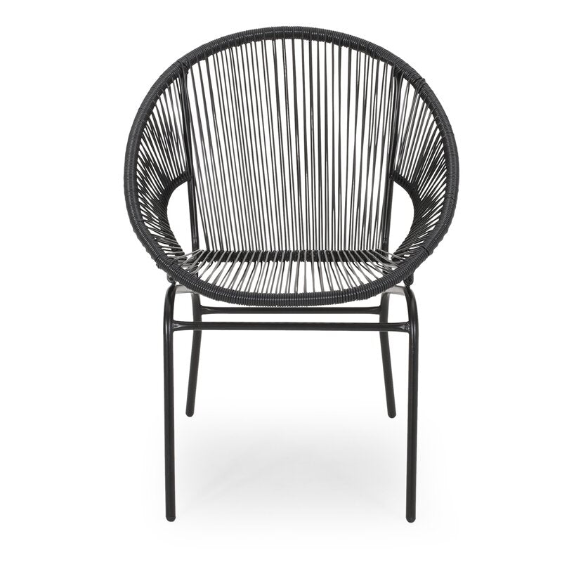 Black Outdoor Lounge Chair (Set of 2)