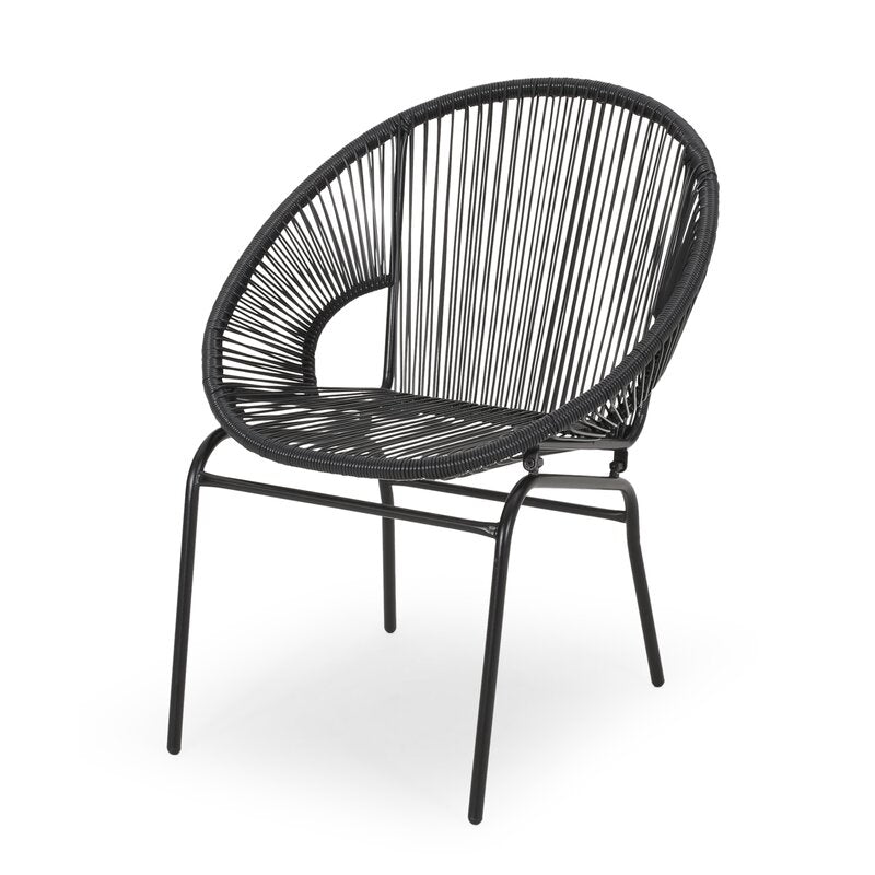 Black Outdoor Lounge Chair (Set of 2)