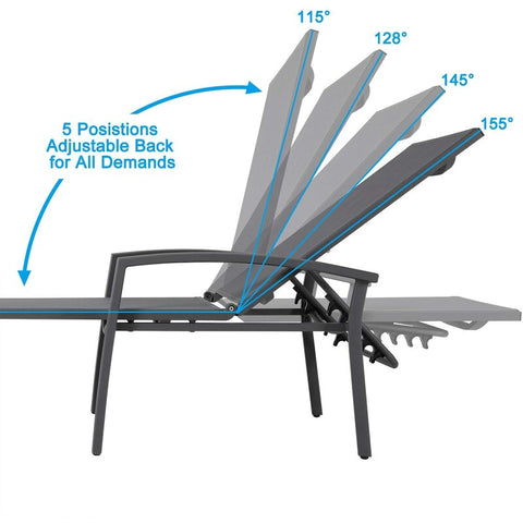 Outdoor Metal Chaise Lounge (Set of 2)