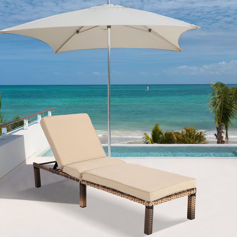 Outdoor Wicker Chaise Lounge