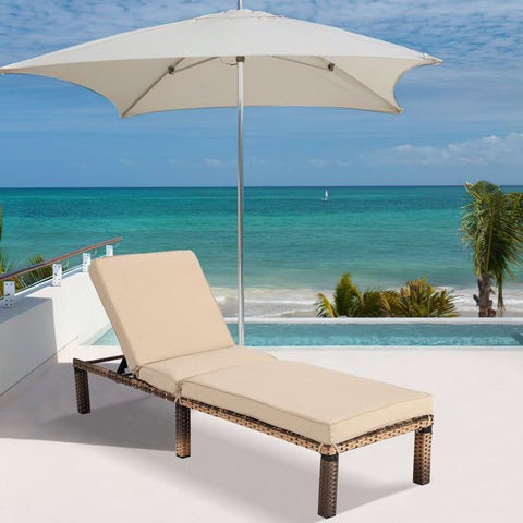 Outdoor Wicker Chaise Lounge