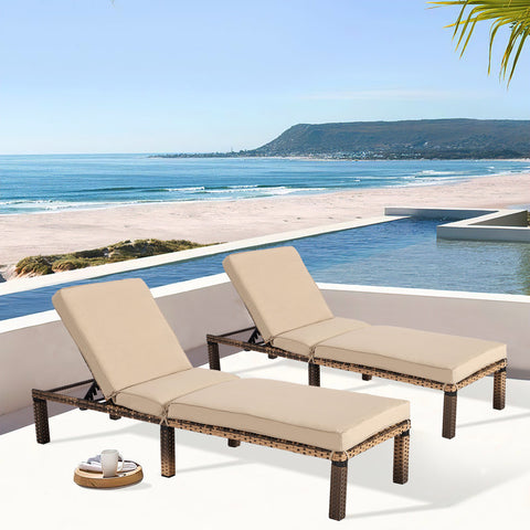 Outdoor Wicker Chaise Lounge
