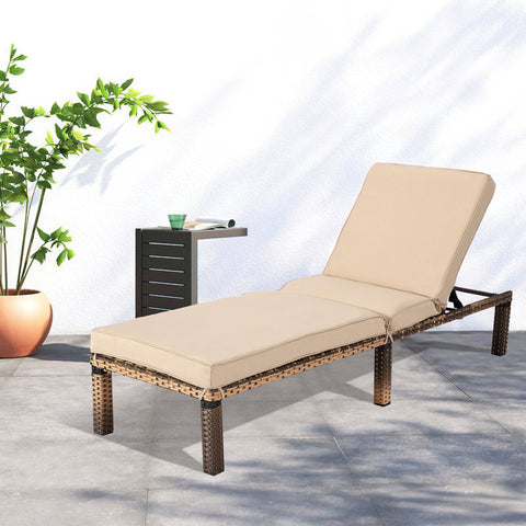 Outdoor Wicker Chaise Lounge