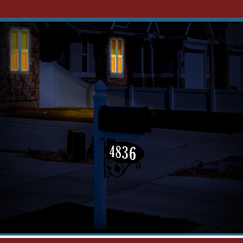 Oval Reflective Mailbox Sign