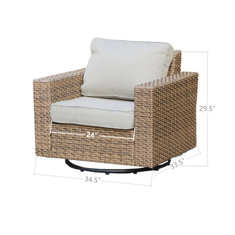 Oversized Swivel Patio Chair (Set of 2)