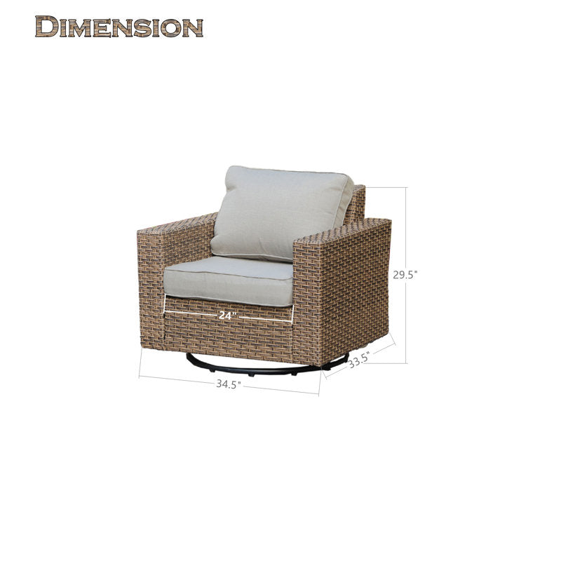 Oversized Swivel Patio Chair (Set of 2)