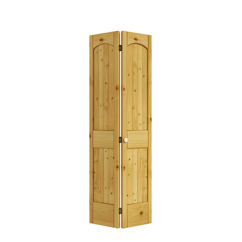 Paneled 2P Arch Top V-Groove Unfinished Bi-Fold Door