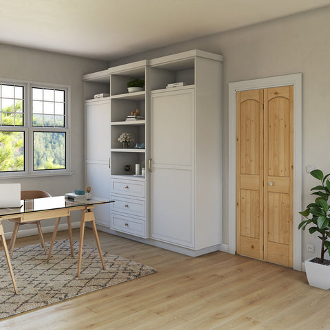 Paneled 2P Arch Top V-Groove Unfinished Bi-Fold Door