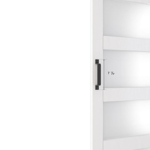 Paneled Manufactured Wood and Glass Barn Door with Installation Hardware Kit