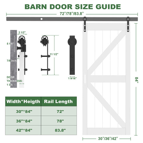 Paneled Manufactured Wood and PVC/Vinyl Win Stellar Barn Door White V Shape With Barn Door with Installation Hardware Kit