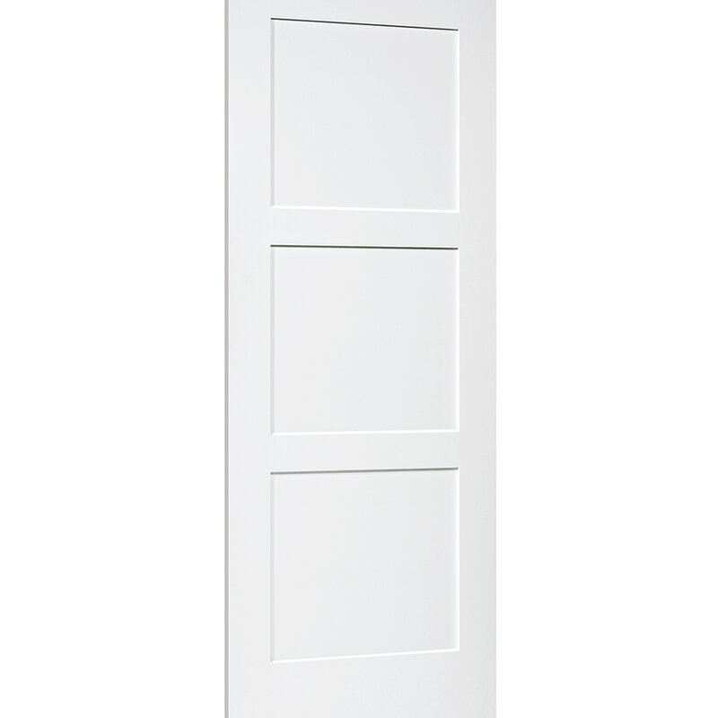 Paneled Solid Manufactured Wood Primed Shaker Standard Door