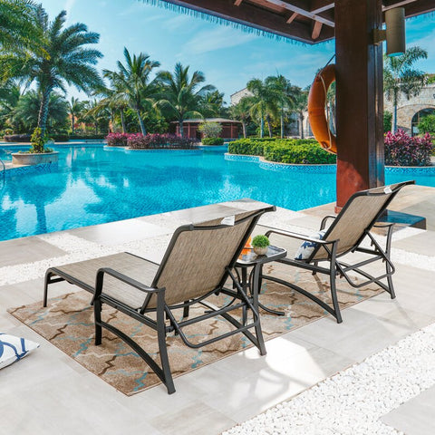 Pawlak Outdoor Chaise Lounge with Table
