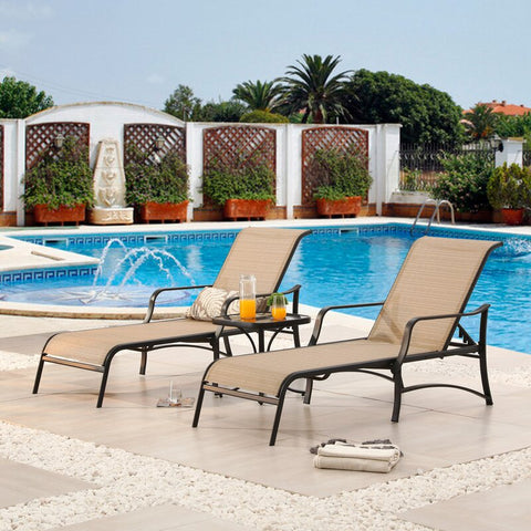 Pawlak Outdoor Chaise Lounge with Table