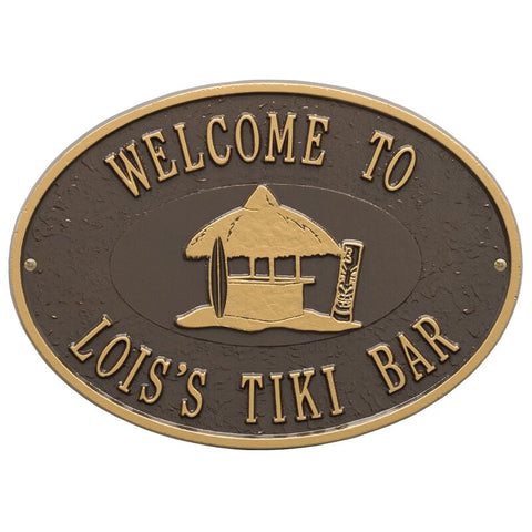 Personalized Tiki Hut Plaque Wall Décor