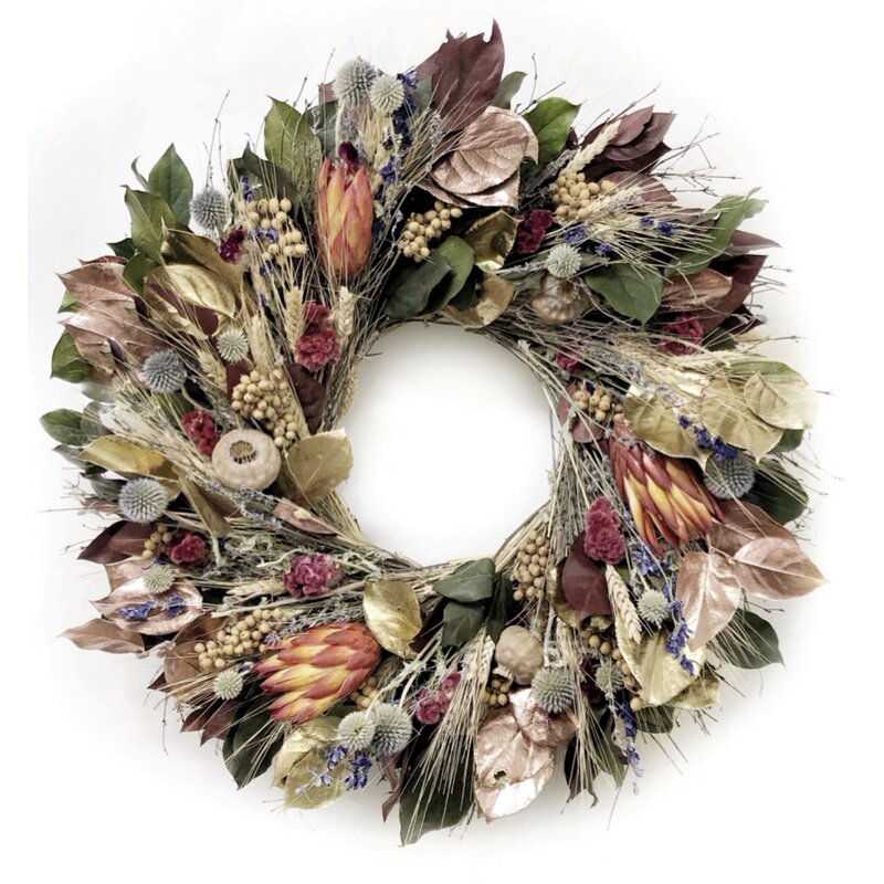 22" H x 22" W x 5" D Preserved Mixed Assortment Greenery Wreath
