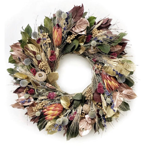 22" H x 22" W x 5" D Preserved Mixed Assortment Greenery Wreath