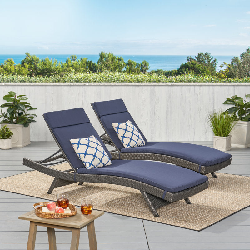 Rebello All Weather Wicker Chaise Lounge Set (Set of 2)