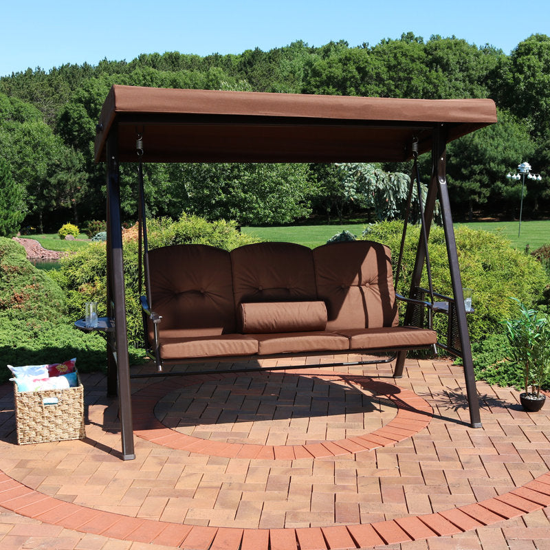 Brown Reuben Porch Swing with Canopy