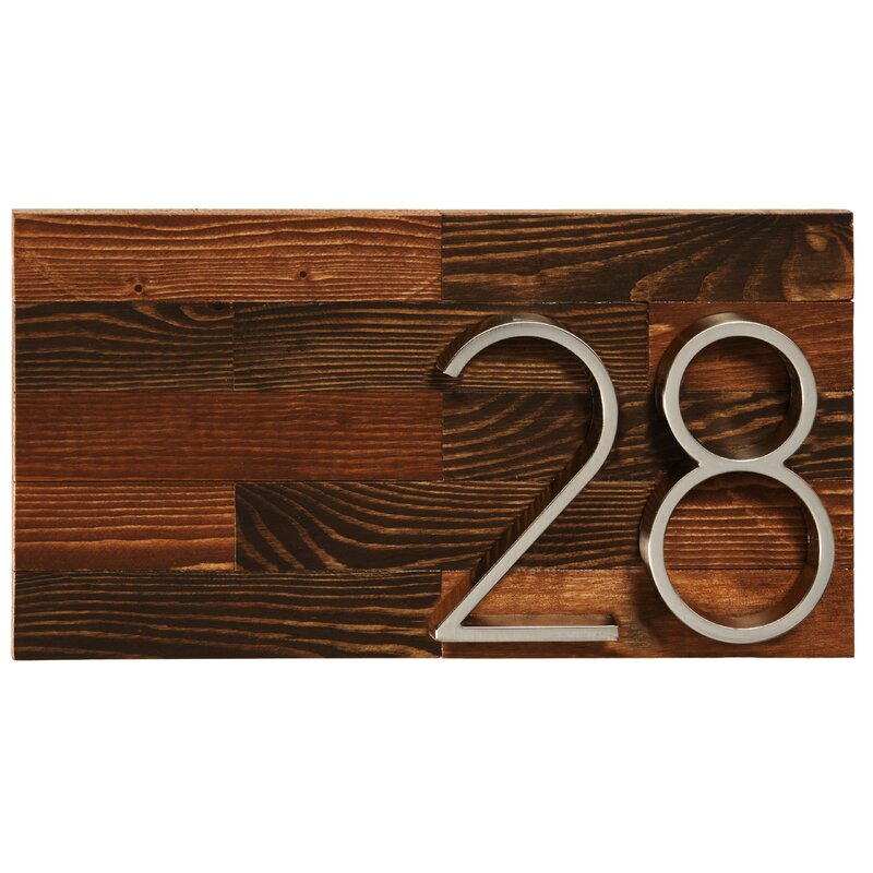 Rustic Wood 1-Line Wall Address Plaque