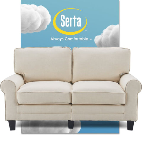 Serta Copenhagen Modern Sofa 61" Loveseat Couch with Pillowed Back Cushions and Rounded Arms