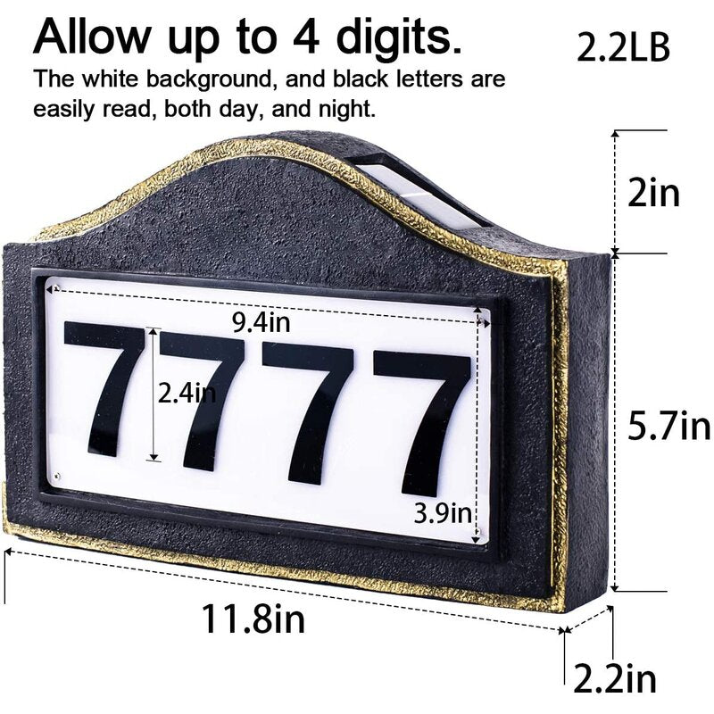 Solar 1-Line Address Plaque