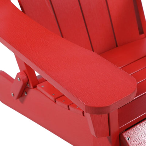 Stanton Drew Foldable Outdoor Adirondack Chair With Ottoman