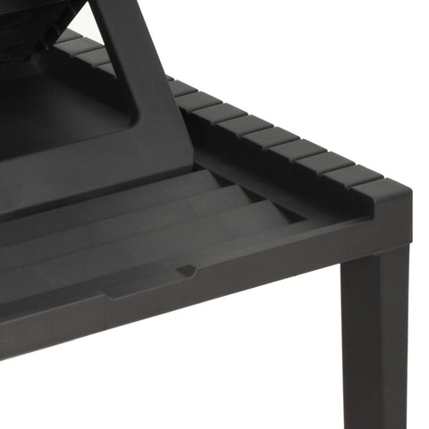 Black Sun Lounger with Cushion Plastic