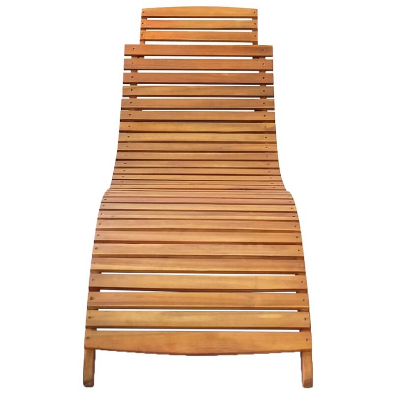 Sun Loungers Solid Acacia Wood (Set of 2)