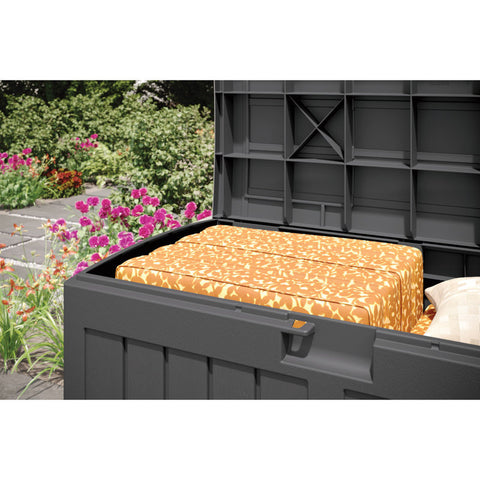 Suncast 50 Gallon Water Resistant Deck Box in Peppercorn