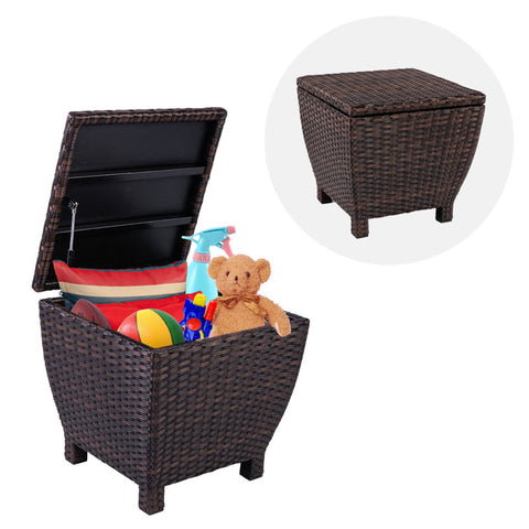 Sundale Outdoor 13 Gallons Gallon Water Resistant Wicker Deck Box