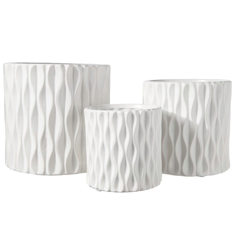 Tebikerei 3-Piece Ceramic Pot Planter Set