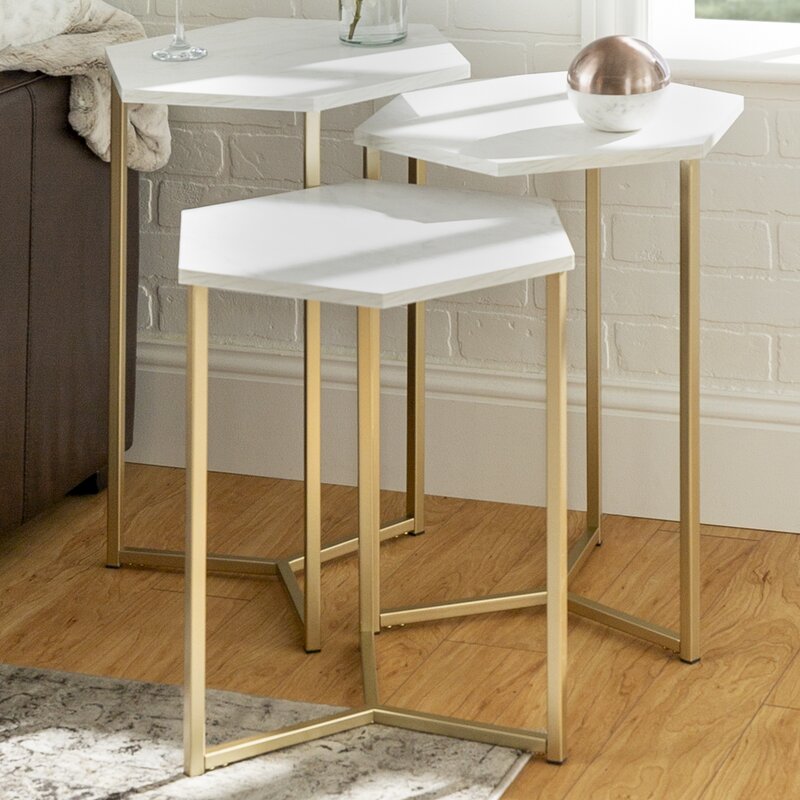 Dark Walnut/Gold Tembo Nesting End Table