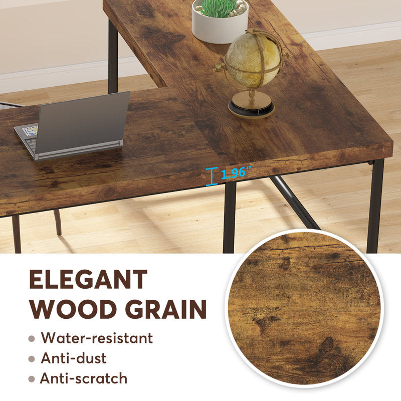 Rustic Brown/Black Tutuala 67'' Desk