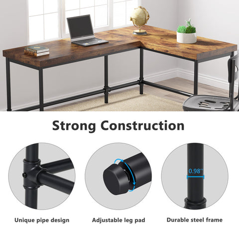 Rustic Brown/Black Tutuala 67'' Desk
