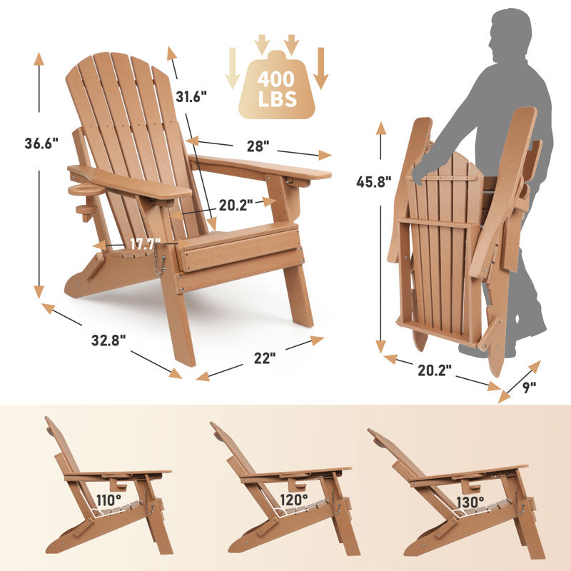 Unicoi Foldable Outdoor Adirondack Chair