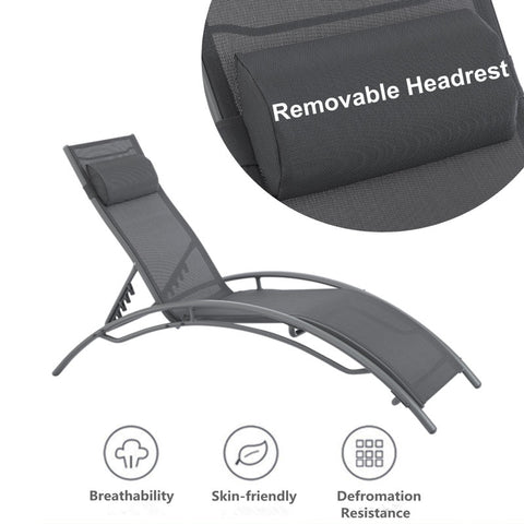 Upshaw Outdoor Metal Chaise Lounge