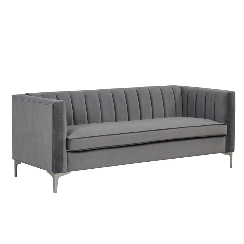 Velvet Flared Arm Sofa