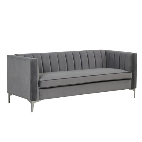 Velvet Flared Arm Sofa