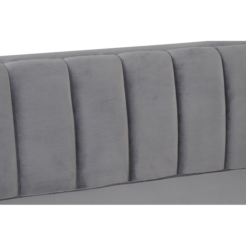 Velvet Flared Arm Sofa