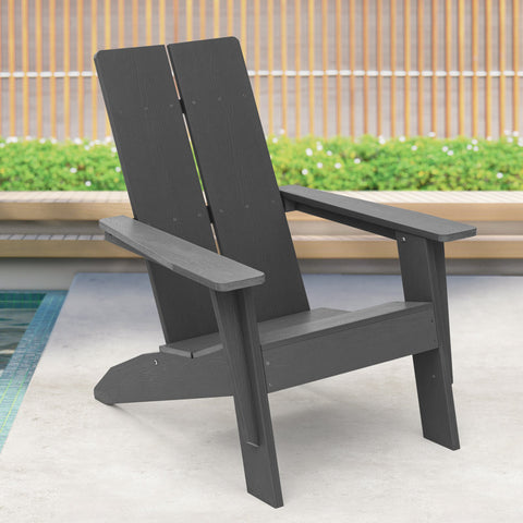 Navy Blue Venedy Plastic Outdoor Adirondack Chair