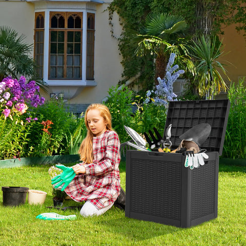 YITAHOME 32 Gallons Gallon Water Resistant Resin Lockable Deck Box