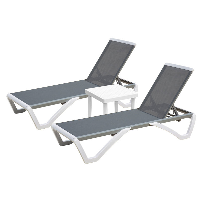 Ysabelle 3 Piece Outdoor Chaise Lounge Set with Table