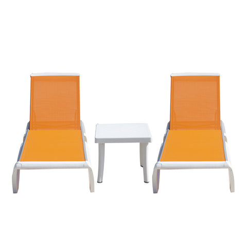 Ysabelle 3 Piece Outdoor Chaise Lounge Set with Table